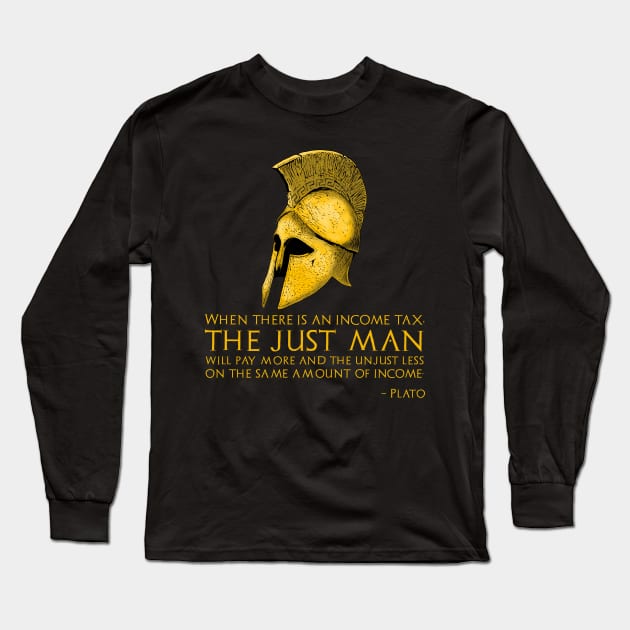 Ancient Greek Plato Quote - Libertarian Philosophy Long Sleeve T-Shirt by Styr Designs